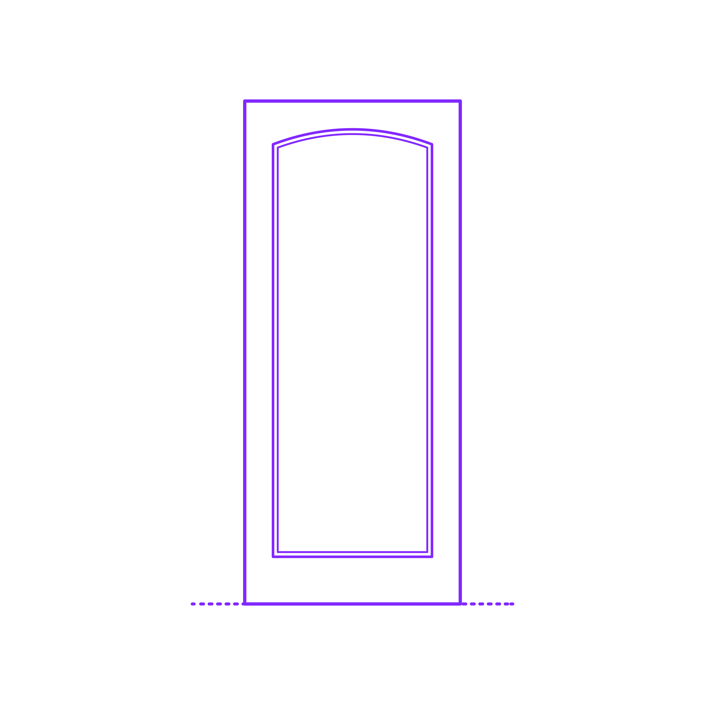 Buildings Exterior Doors Solid Entry Door Vertical 1 Panel Arched Outline Svg Vector Free Vectors